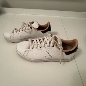 adidas White Sneakers with Brown Heel Tab